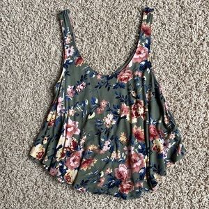 Green Floral Tank